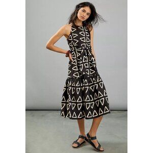 corey lynn calter dress Keyanna Maxi Tie Drop Waist Abstract Art Lagenlook Boho